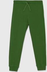 Benetton gyerek pamut melegítőnadrág zöld, sima - zöld 168 - answear - 6 690 Ft