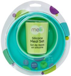 Melii Set 3 Recipiente Silicon Hrana Bebe, Melii, Blue&lime&mint (ml13600) Set pentru masa bebelusi