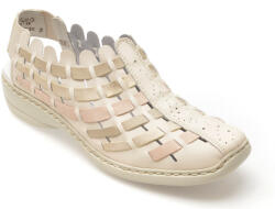 RIEKER Pantofi casual RIEKER albi, 413V8, din piele naturala 36