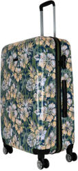 Benzi Beach zöld virágos 4 kerekű nagy bőrönd (BZ5748-L-zold-virag)