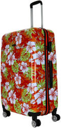 Benzi Beach piros virágos 4 kerekű nagy bőrönd (BZ5748-L-piros-virag)