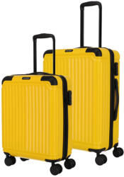 Travelite Cruise sárga 4 kerekű kabinbőrönd és közepes bőrönd (Cruise-S-M-sarga)