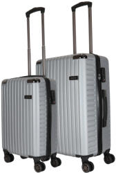 HaChi Memphis ezüst 4 kerekű 2 részes bőrönd szett (Memphis-S-M-ezust)