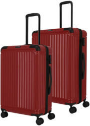 Travelite Cruise bordó 4 kerekű közepes bőrönd és nagy bőrönd (Cruise-M-L-bordo)