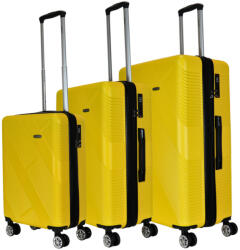Benzi Lines sárga 4 kerekű 3 részes bőrönd szett (BZ5788-szett-sarga)
