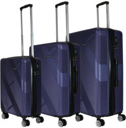 Benzi Lines kék 4 kerekű 3 részes bőrönd szett (BZ5788-szett-kek)