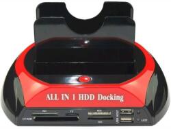  Dock hard disk, cu usb, dual, sata 3.5/2.5, gonga® negru/rosu (ZE175)