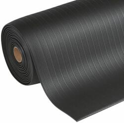 Manutan Expert álláskönnyítő ipari szőnyeg bordázott felülettel, 1 830 x 91 cm, fekete