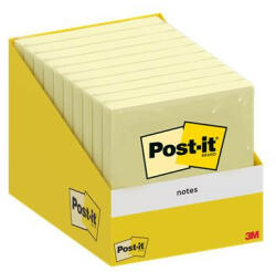 3M Öntapadó jegyzettömb, 76x76 mm, 100 lap, 3M POSTIT, kanári sárga (LP6820CYW10) - officemarket
