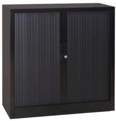 Manutan Expert redőnyös fém irattartó szekrény, 105 x 100 x 45 cm, fekete