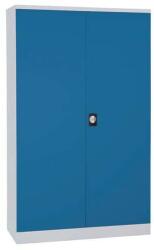 Manutan Expert Steel magas, fém irattartó szekrény, 195 x 120 x 42, 3 cm, szürke/kék