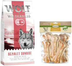 Wolf of Wilderness Wolf of Wilderness 12 kg hrană câini + 750 g Lukullus snackuri gratis! - "Scarlet Sunrise" Somon & ton Bigpacks Oase fine Pui 15 cm