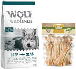 Wolf of Wilderness Wolf of Wilderness 12 kg hrană câini + 750 g Lukullus snackuri gratis! - Deep Seas Hering Bigpacks Oase fine Pui 15 cm