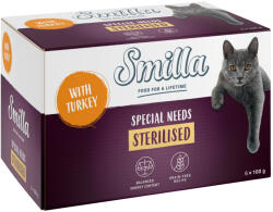 Smilla Smilla Preț special! 6 x 100 g Sterilised Tăvițe Hrană pisici - Curcan pur