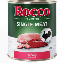 Rocco Rocco 22 + 2 gratis! 24 x 800 g Single Meat Hrană umedă câini - Curcan