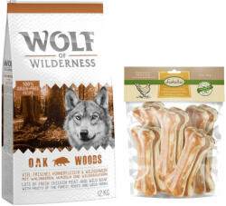 Wolf of Wilderness Wolf of Wilderness 12 kg hrană câini + 750 g Lukullus snackuri gratis! - Oak Woods Mistreț Bigpacks Oase fine Pui 15 cm