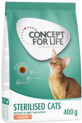 Concept for Life 400g Concept for Life Sterilised Cats lazac száraz macskatáp 20% árengedménnyel