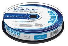 MediaRange Bluray 50GB 10pcs BD-R cake 6x Inkjet Fullprint. (MR509) (MR509)