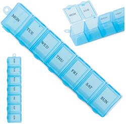 Verk Group Egyhetes gyógyszeradagoló tégely, kék, 15x3 cm