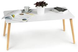ModernHome Skandináv bükkfa dohányzóasztal, fehér, 100x50 cm