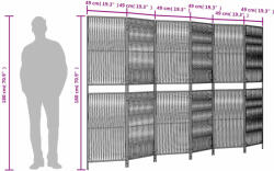 vidaXL bézs 6-paneles polyrattan térelválasztó (365387) - pepita