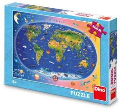 Dino Puzzle Harta lumii, 300 piese - DINO TOYS (472136) Puzzle