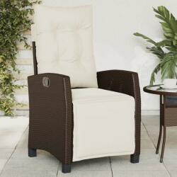 vidaXL barna polyrattan dönthető kerti szék lábtartóval (365234) - pepita