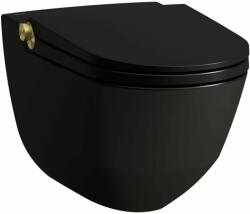 Laufen CLEANET RIVA Bidés WC, rimless, fali, mélyöblítésű, perem nélküli, ülőkével Fekete H8206917180001 (H8206917180001)