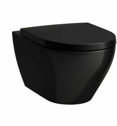 Laufen MODERNA S Fali WC 'design', öblítőperem nélkül, mélyöblítéssel, halk öblítéssel Fényes fekete H8215410200001 (H8215410200001)