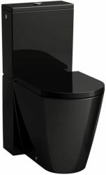 Laufen Kartell LAUFEN Álló kombi-WC, perem nélküli, mélyöblítésű, öblítő perem nélkül Fényes fekete H8243370202311 (H8243370202311)