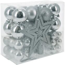 4home Set de ornamente de Crăciun Trim 54 buc, argintiu