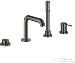 GROHE ESSENCE 4 üléses kádtöltő csaptelep zuhanyszettel, alaptest nélkül, Hard Graphite 25251A01 (25251A01)