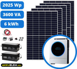 AKKUELEM. hu Szakszerviz 2025 W napelemes rendszer 250Ah/24V energiatárolóval + VM IV 3600 inverter