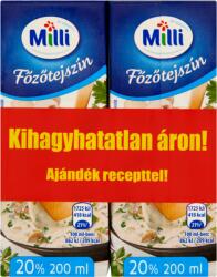 Milli UHT főzőtejszín 20% 2 x 200 ml - ecofamily