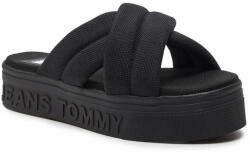 Tommy Jeans Şlapi Tommy Jeans Tjw Lettering Flatform Sandal EN0EN02465 Black BDS