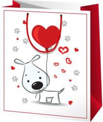 Cardex Szívecske lufis kutya mintás közepes ajándéktáska 18x10x23cm (46068) - jatekshop