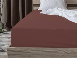  Cearsaf Jersey EXCLUSIVE cu elastic maro inchis 160 x 200 cm