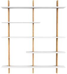 Tenzo Fehér fa falipolc Tenzo Híd bükkfa oszlopokkal 190 x 162 cm (9004100605)