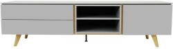 Tenzo Szürke lakkozott TV asztal Tenzo Sima 210 x 45 cm fa talppal (9003986612)