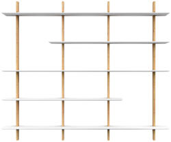Tenzo Fehér fa falipolc Tenzo Híd bükkfa oszlopokkal 190 x 224 cm (9004101605)