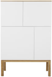Tenzo Fehérre lakkozott komód Tenzo Patch 92 x 40 cm, tölgy tetővel (9002276454)
