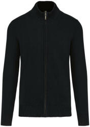 Kariban Férfi cipzáros vastag pamut kardigán, Kariban KA971, Black-XL (ka971bl-xl)