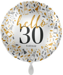  Szám, Számos lufi 17" 42cm - 30-as lufi, Hello 30 (LUFI815579)
