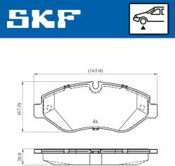 SKF fékbetétkészlet, tárcsafék SKF VKBP 80633 E