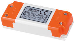 ULTRALUX ТРАНСФОРМАТОР ЗА led ЛЕНТА ПЛАСТИК С ЩЕПСЕЛ 12v dc 12w (znp1212)