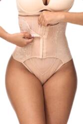 Miss Chilot modelator, tanga cu talie inalta si corset, prindere mos si baba, dantela, Shapella, Beige (SH-2XL)