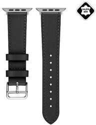 gigapack Pótszíj (univerzális, 22mm, valódi bőr, levarrt szél) FEKETE Xiaomi Watch S3, Huawei Watch GT 2 46mm, Huawei Watch GT (GP-155182)