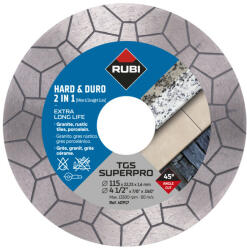 RUBI Disc diamantat pt. materiale foarte dure 2in1 pentru taieturi drepte si la 45º, 125mm, TGS 125 SuperPro - RUBI-40918 (RUBI-40918) Disc de taiere
