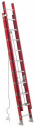 Fistar Scară extensibilă din fibră de sticlă cu 20 trepte, înălțime până la 5, 26 m, roșie