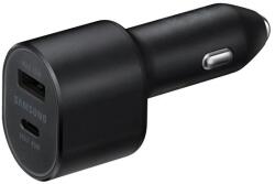 Samsung autós töltő USB+Type-C aljzat (45W, gyorstöltő) FEKETE (EP-L5300)